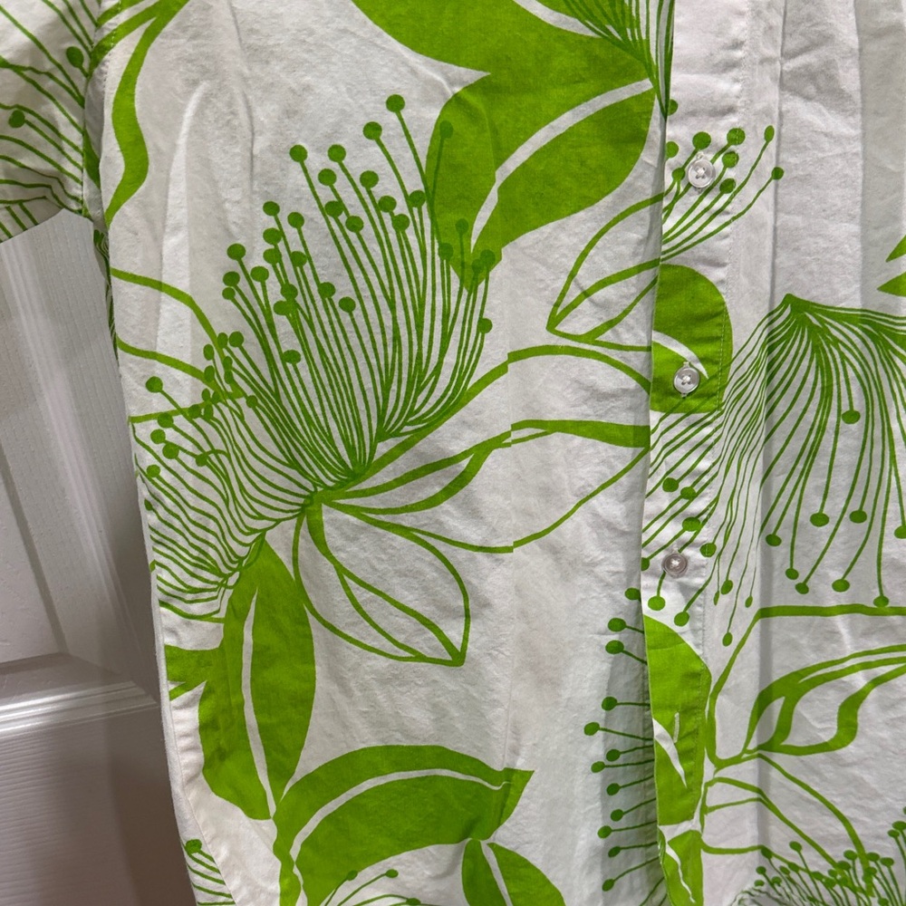 Report Collection - Trend Lime Green Floral Button-Up Shirt - size L - Picture 3 of 7